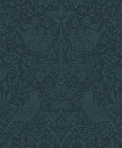Tonal Bird Garden Slate Blue by Seabrook Wallpaper