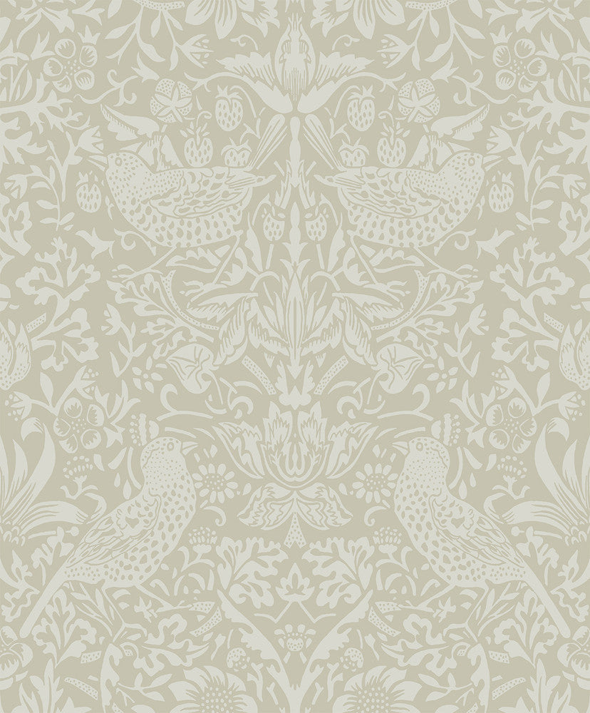 Tonal Bird Garden Neutral by Seabrook Wallpaper NextWall Peel & Stick Netherlands 31.35 25.2" 20.9" - Fabric Carolina -