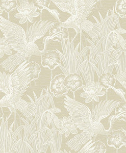 Floral Heron Sand by Seabrook Wallpaper