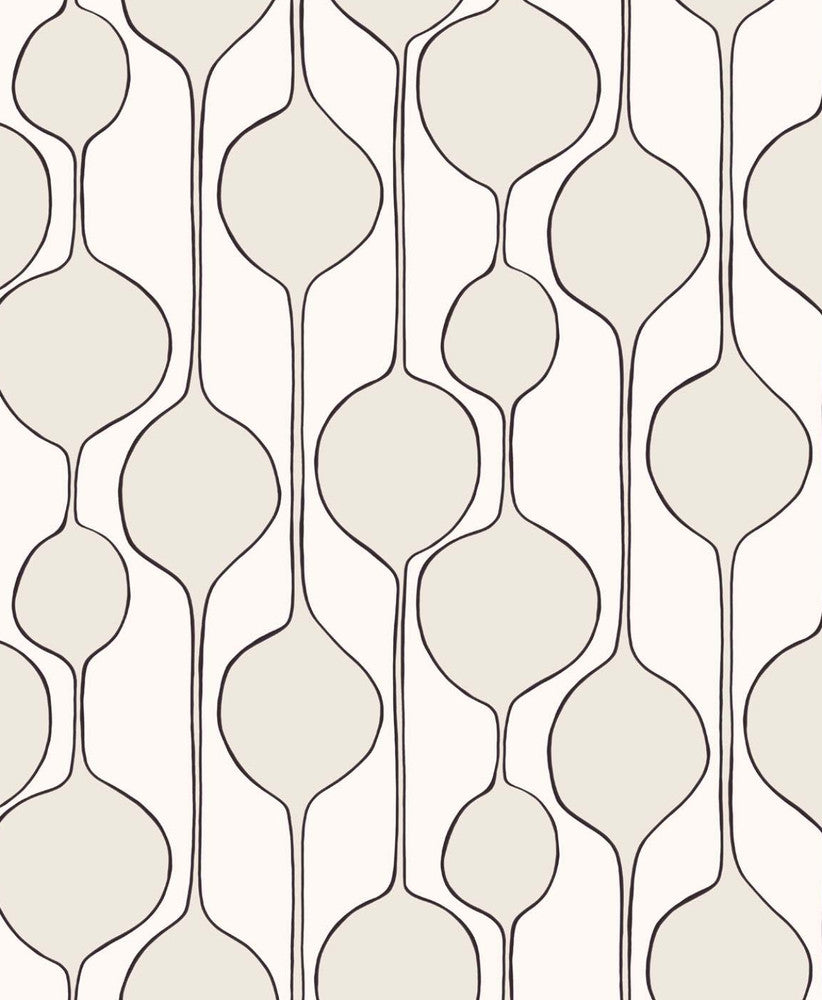 Bubble Stripe Marshmallow by Seabrook Wallpaper NextWall Peel & Stick Netherlands 31.35 12.6" 20.9" - Fabric Carolina -