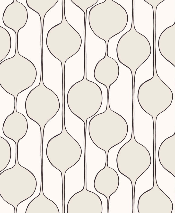 Bubble Stripe Marshmallow by Seabrook Wallpaper NextWall Peel & Stick Netherlands 31.35 12.6" 20.9" - Fabric Carolina -
