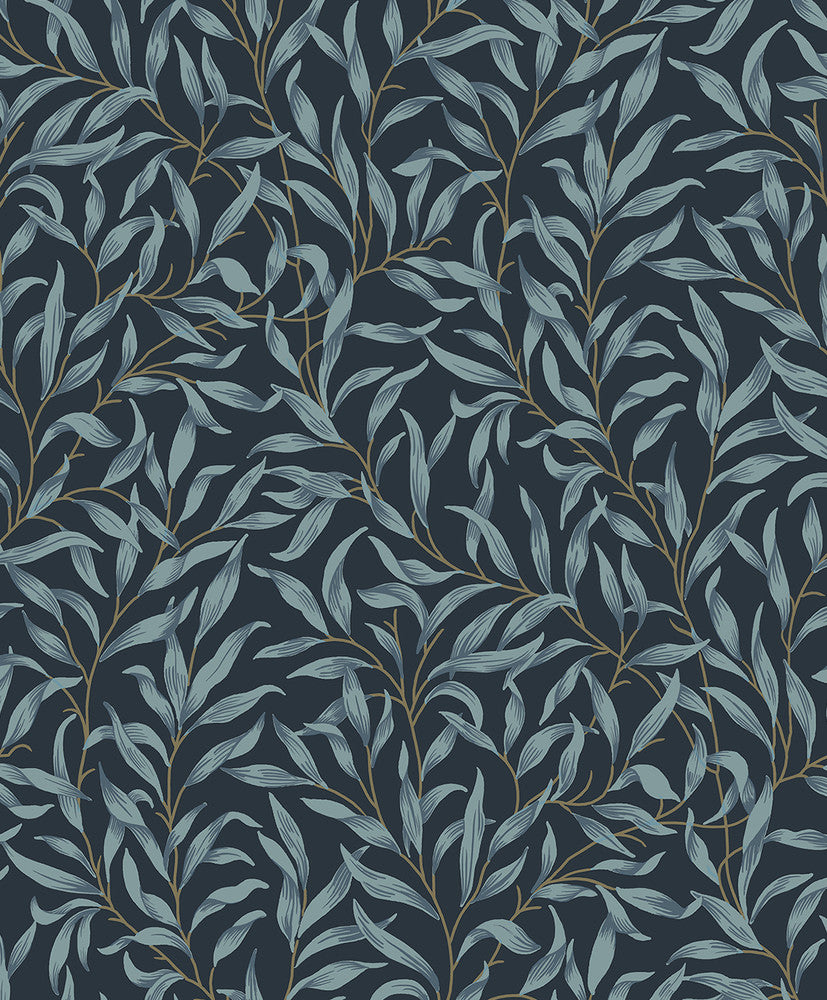Willow Trail Aegean Blue by Seabrook Wallpaper NextWall Peel & Stick Netherlands 31.35 25.2" 20.9" - Fabric Carolina -