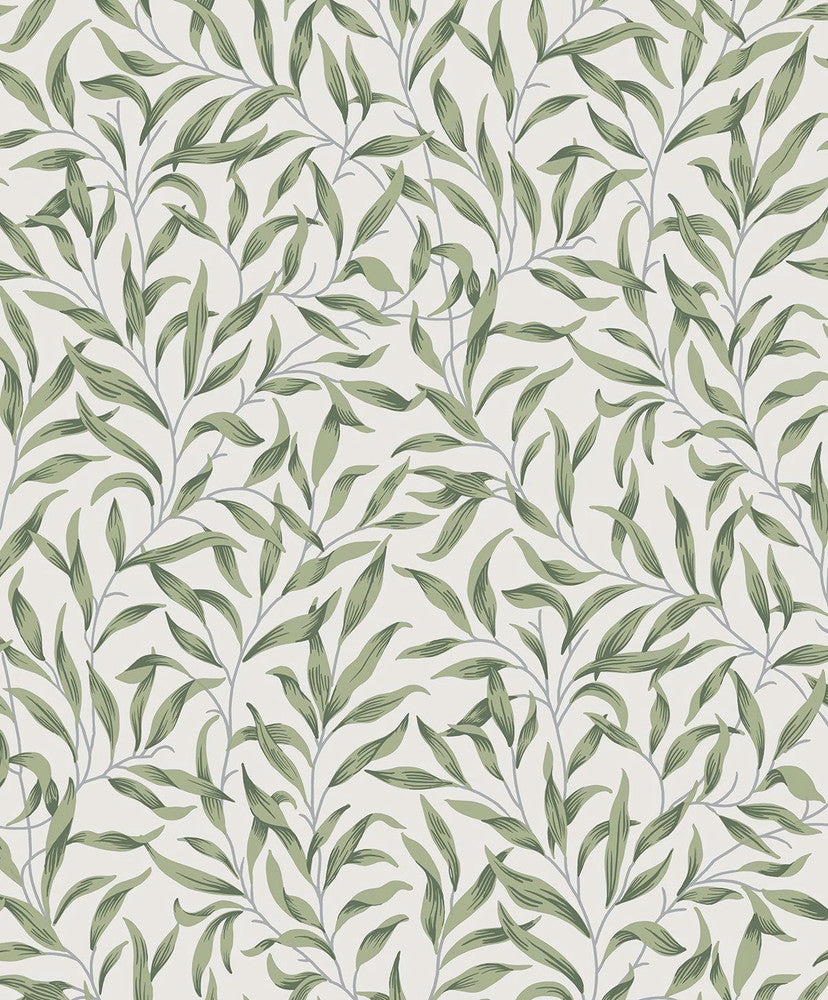 Willow Trail Sprig Green by Seabrook Wallpaper NextWall Peel & Stick Netherlands 31.35 25.2" 20.9" - Fabric Carolina -