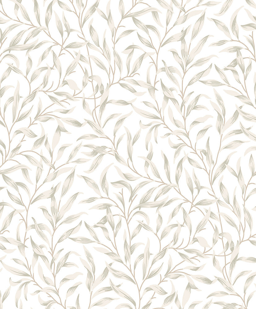 Willow Trail Neutral by Seabrook Wallpaper NextWall Peel & Stick Netherlands 31.35 25.2" 20.9" - Fabric Carolina -