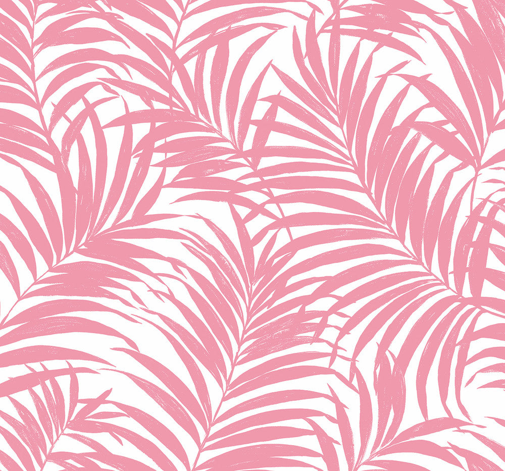 Beach Palm Pink by Seabrook Wallpaper NextWall Peel & Stick United States 40.5 25.2" 27" - Fabric Carolina -