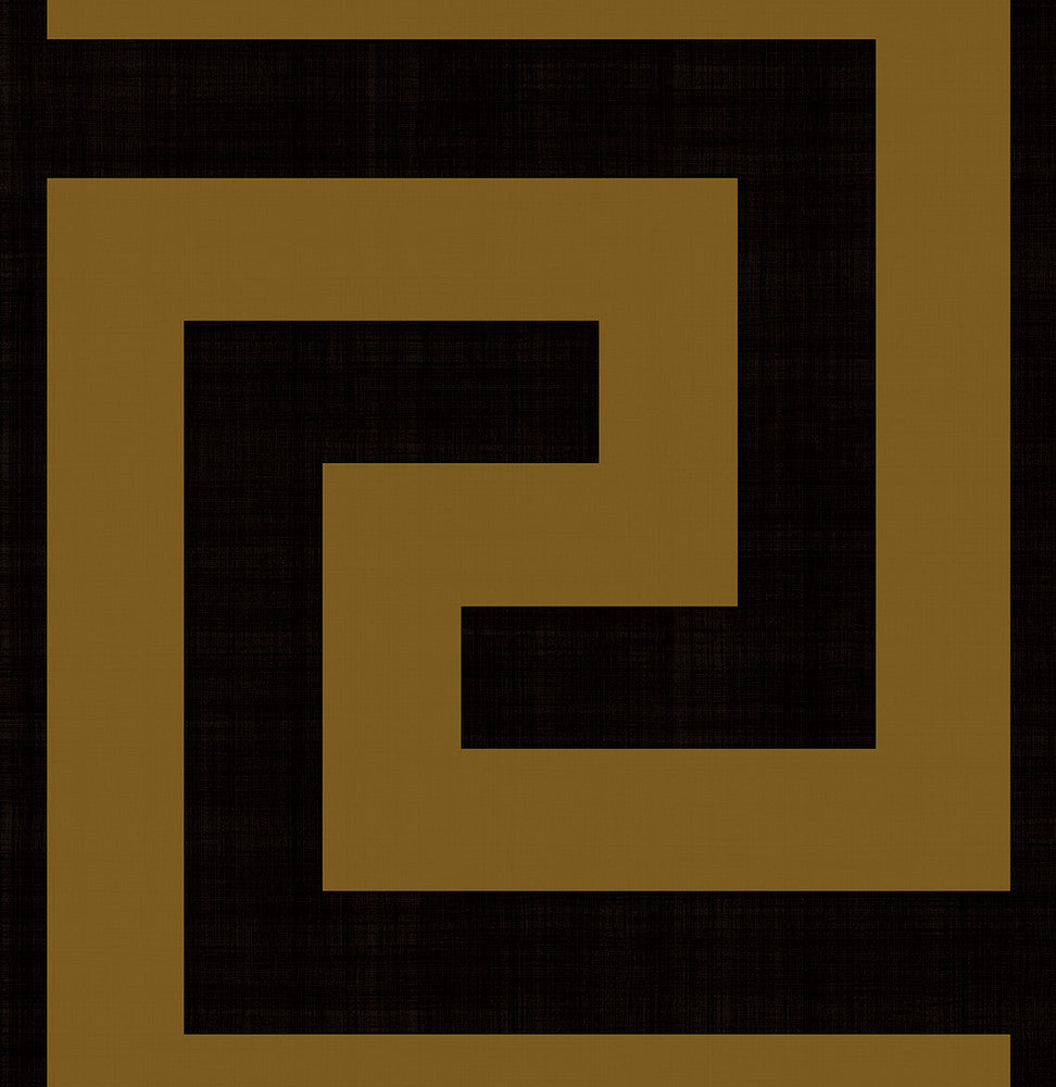 Maze Geo Ebony & Gold by Seabrook Wallpaper NextWall Peel & Stick United States 40.5 27.8" 27" - Fabric Carolina -