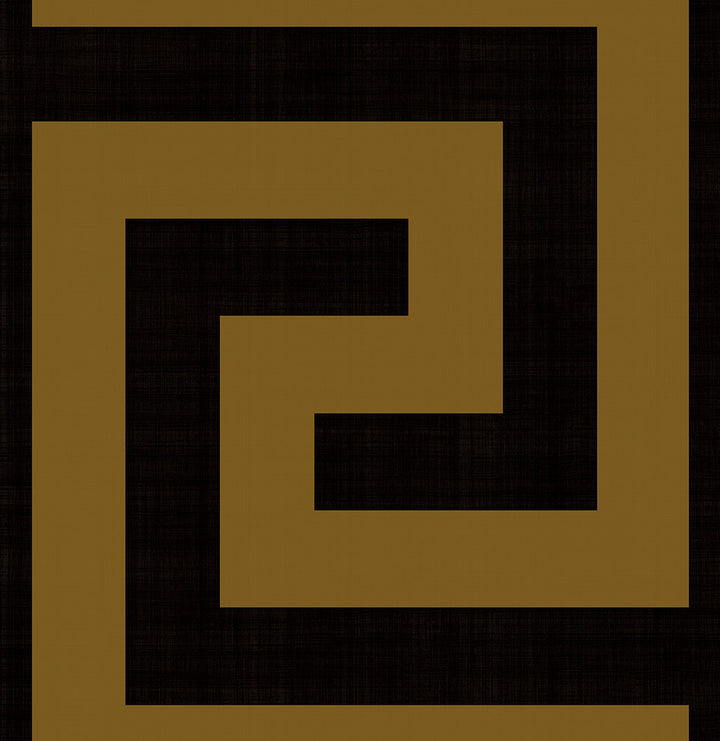 Maze Geo Ebony & Gold by Seabrook Wallpaper NextWall Peel & Stick United States 40.5 27.8" 27" - Fabric Carolina -