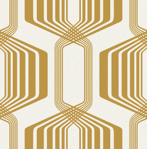Striped Geo Metallic Gold by Seabrook Wallpaper