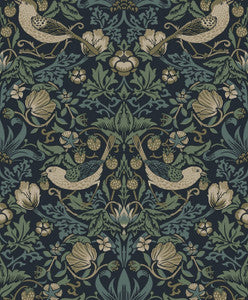 Strawberry Garden Blue by Seabrook Wallpaper