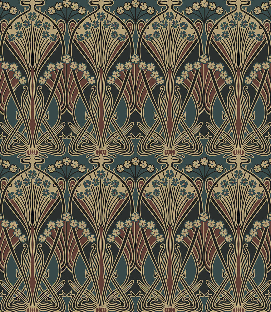 Deco Dragonfly Aegean Blue & Clay by Seabrook Wallpaper NextWall Peel & Stick Netherlands 31.35 12" 20.9" - Fabric Carolina -