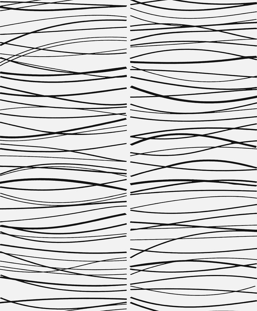 Wave Lines Black by Seabrook Wallpaper NextWall Peel & Stick Netherlands 31.35 25.2" 20.9" - Fabric Carolina -