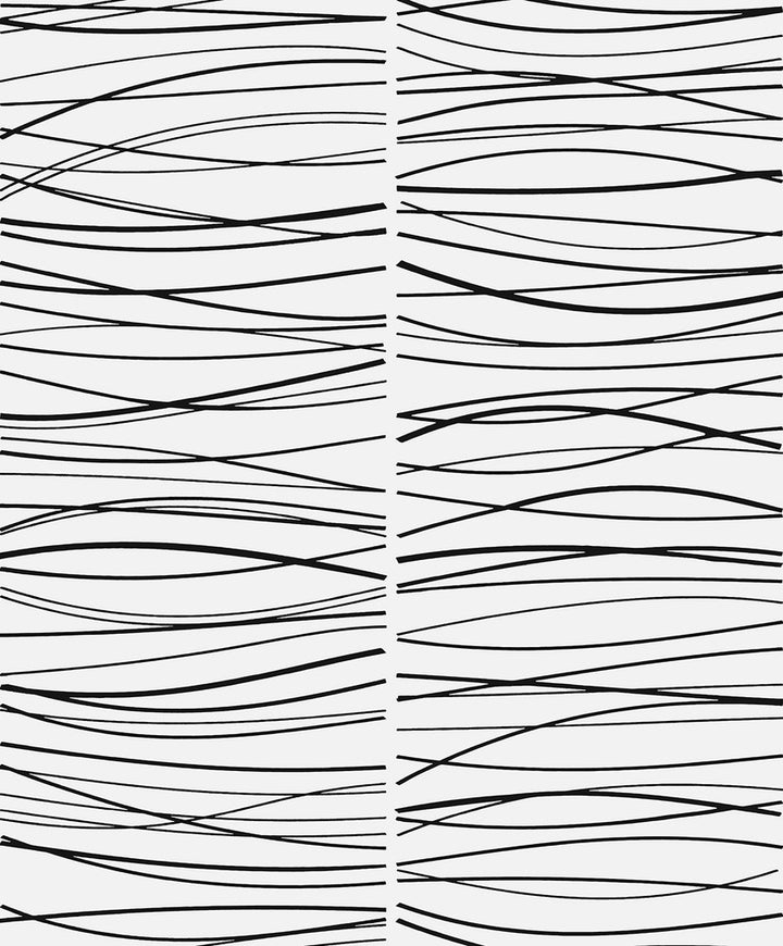 Wave Lines Black by Seabrook Wallpaper NextWall Peel & Stick Netherlands 31.35 25.2" 20.9" - Fabric Carolina -