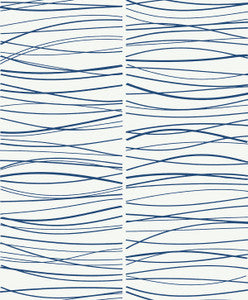 Wave Lines Blue by Seabrook Wallpaper