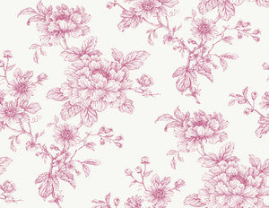 Sketched Floral Pink by Seabrook Wallpaper