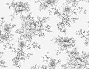 Sketched Floral Grey by Seabrook Wallpaper
