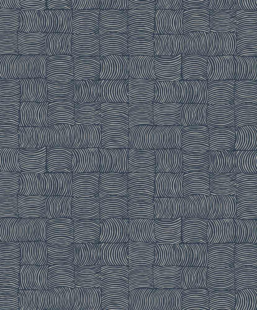 Organic Squares Blue Denim by Seabrook Wallpaper NextWall Peel & Stick Netherlands 31.35 12.6" 20.9" - Fabric Carolina -