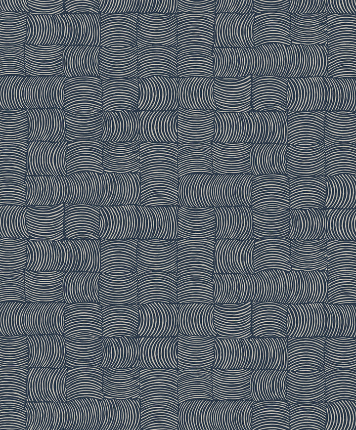 Organic Squares Blue Denim by Seabrook Wallpaper NextWall Peel & Stick Netherlands 31.35 12.6" 20.9" - Fabric Carolina -