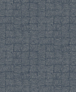 Organic Squares Blue Denim by Seabrook Wallpaper