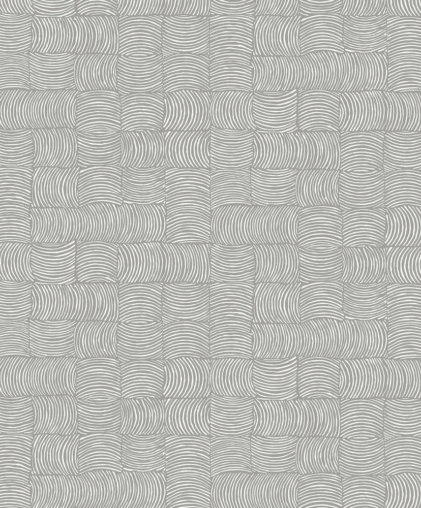 Organic Squares Fog Grey by Seabrook Wallpaper NextWall Peel & Stick Netherlands 31.35 12.6" 20.9" - Fabric Carolina -