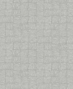 Organic Squares Fog Grey by Seabrook Wallpaper