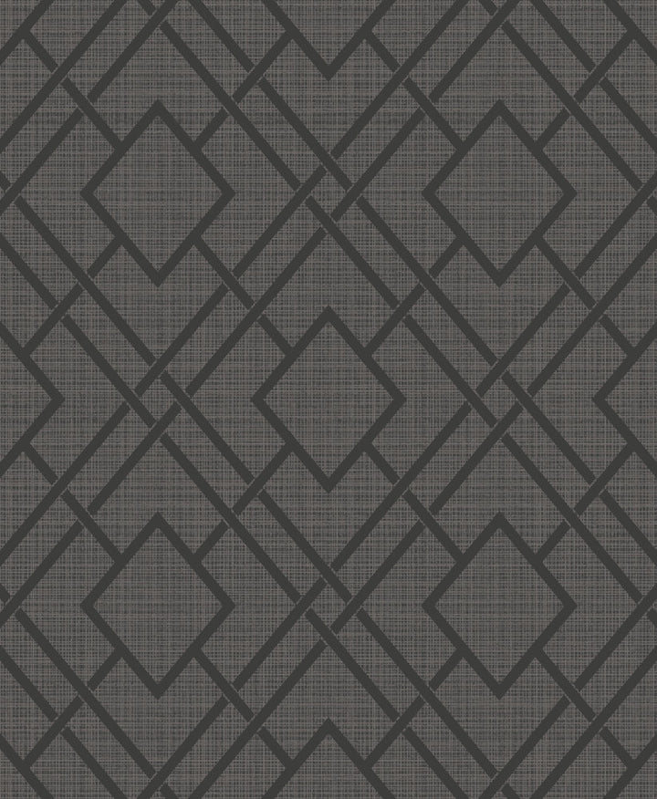 Diamond Trail Pewter & Charcoal by Seabrook Wallpaper NextWall Peel & Stick Netherlands 31.35 12.6" 20.9" - Fabric Carolina -