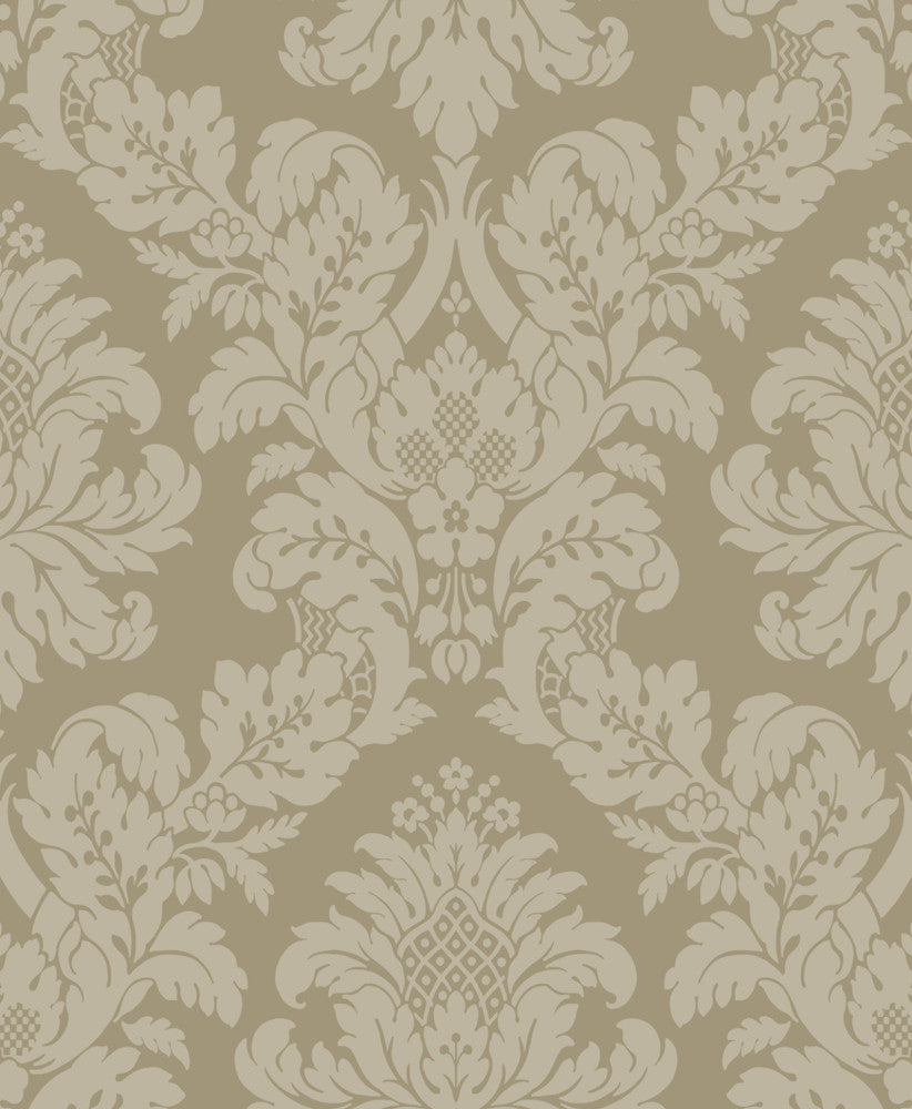Charnay Damask Metallic Champagne & Glitter by Seabrook Wallpaper NextWall Peel & Stick Netherlands 31.35 25.2" 20.9" - Fabric Carolina -