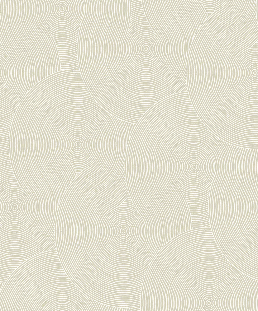 Swirl Geo Light Beige by Seabrook Wallpaper NextWall Peel & Stick Netherlands 31.35 25.2" 20.9" - Fabric Carolina -