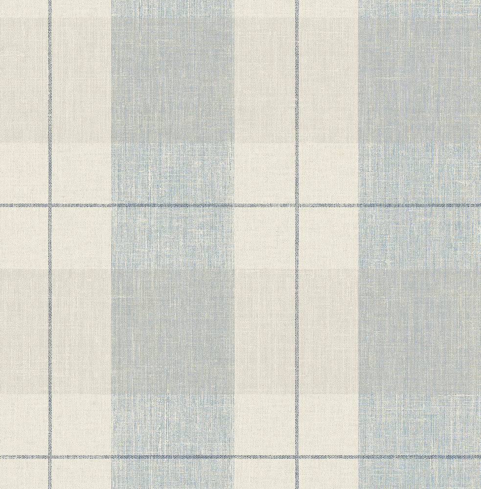 Lenox Hill Plaid Blue & Beige by Seabrook Wallpaper NextWall Peel & Stick United States 30.75 10.43" 20.5" - Fabric Carolina -