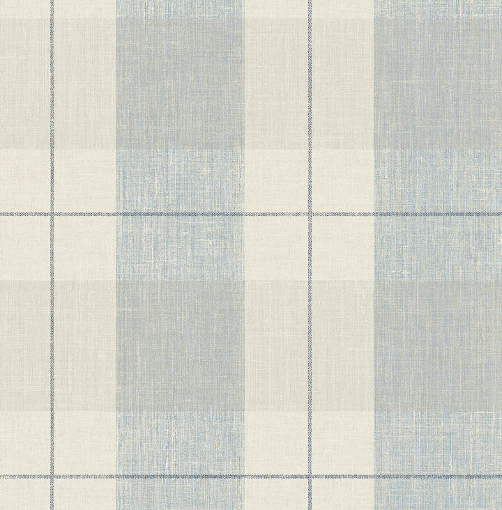 Lenox Hill Plaid Blue & Beige by Seabrook Wallpaper NextWall Peel & Stick United States 30.75 10.43" 20.5" - Fabric Carolina -