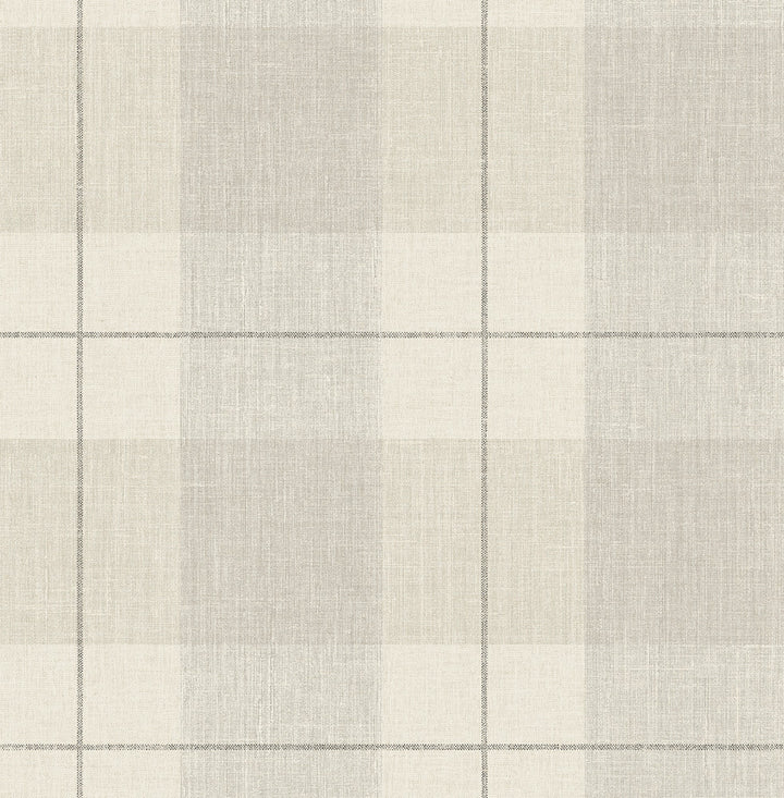 Lenox Hill Plaid Neutral by Seabrook Wallpaper NextWall Peel & Stick United States 30.75 10.43" 20.5" - Fabric Carolina -