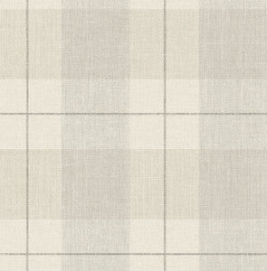 Lenox Hill Plaid Neutral by Seabrook Wallpaper