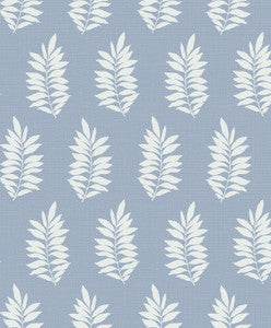 Pinnate Leaf Silhouette Blue Mist by Seabrook Wallpaper