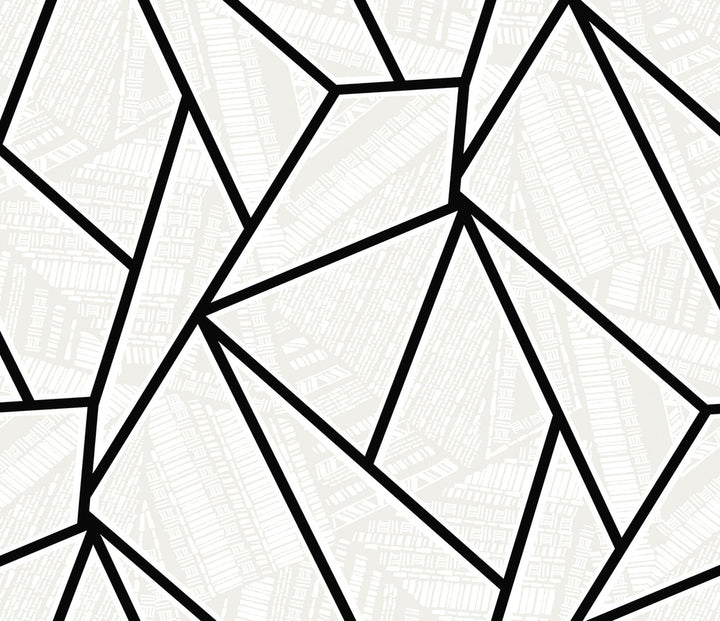 Vector Geo Ebony & Morning Fog by Seabrook Wallpaper NextWall Peel & Stick Netherlands 31.35 18" 20.9" - Fabric Carolina -