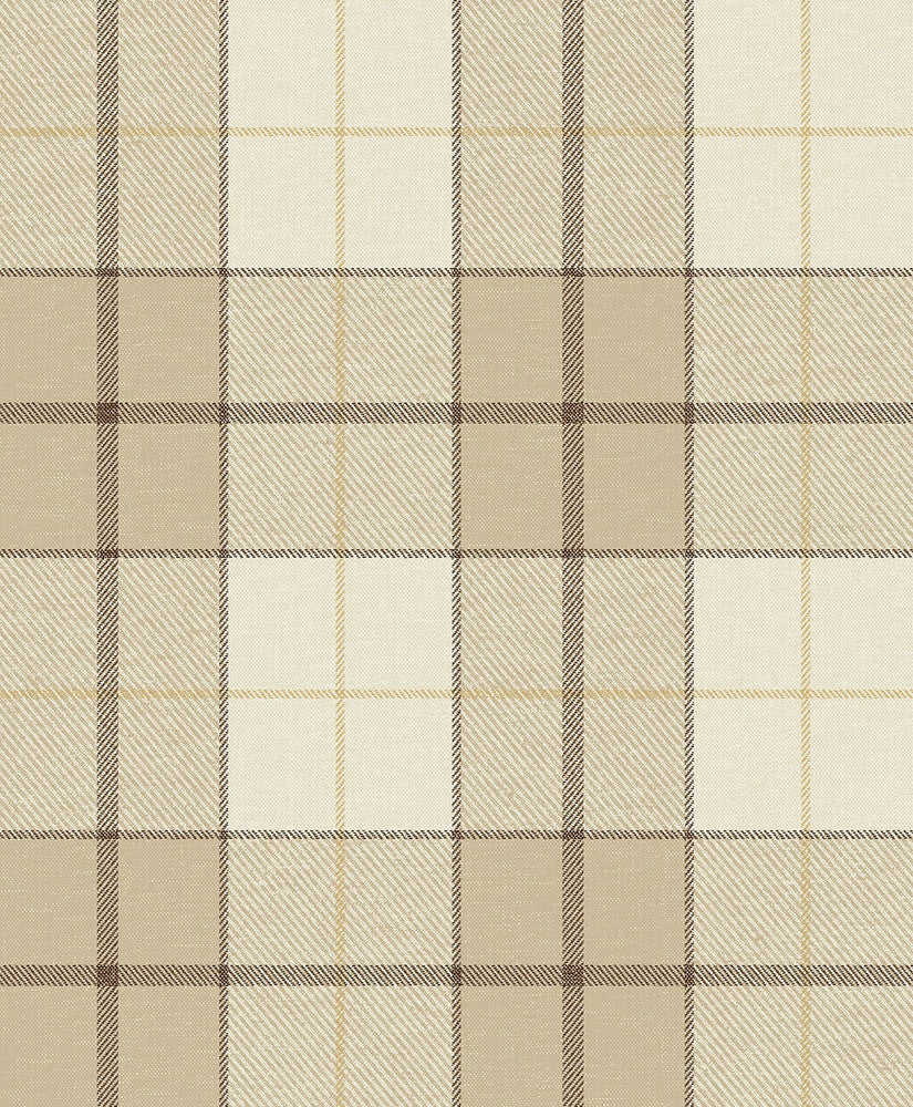 Altarinda Plaid Latte by Seabrook Wallpaper NextWall Peel & Stick Netherlands 31.35 12.6" 20.9" - Fabric Carolina -