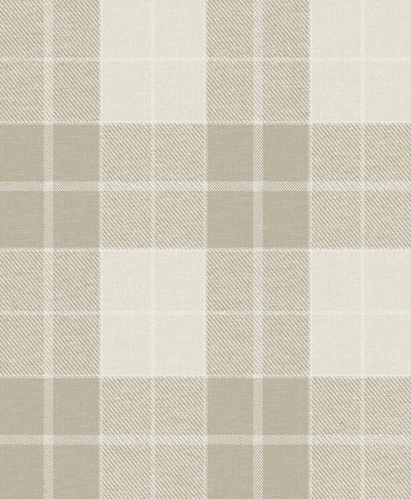 Altarinda Plaid Creme Brulee by Seabrook Wallpaper NextWall Peel & Stick Netherlands 31.35 12.6" 20.9" - Fabric Carolina -