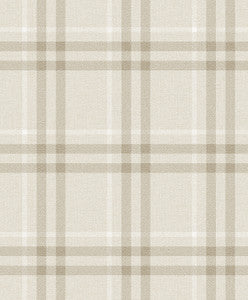 Calverlay Plaid French Vanilla by Seabrook Wallpaper