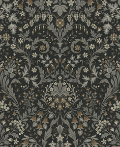 Filigree Floral Charcoal & Pavestone by Seabrook Wallpaper