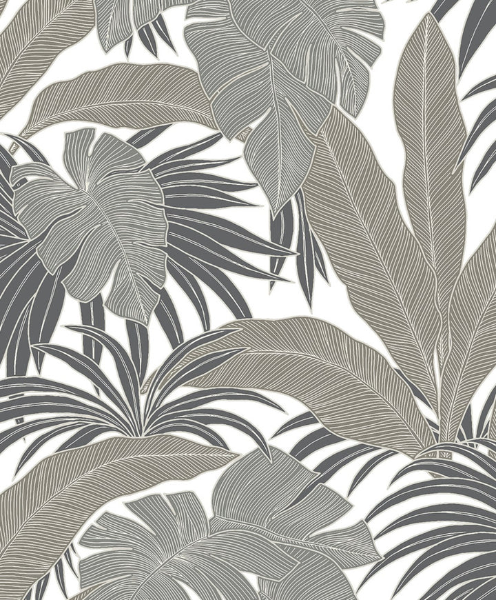 Laguna Leaf Pavestone by Seabrook Wallpaper NextWall Peel & Stick Netherlands 31.35 25.2" 20.9" - Fabric Carolina -