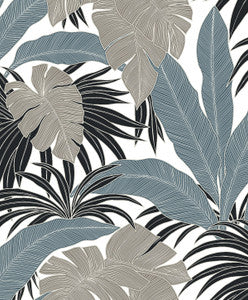 Laguna Leaf Bluestone & Grey by Seabrook Wallpaper