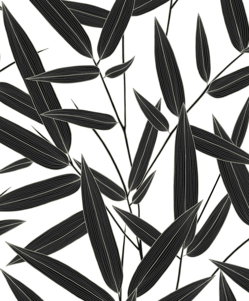 Leaf Branch Trail Ebony by Seabrook Wallpaper NextWall Peel & Stick Netherlands 31.35 25.2" 20.9" - Fabric Carolina -