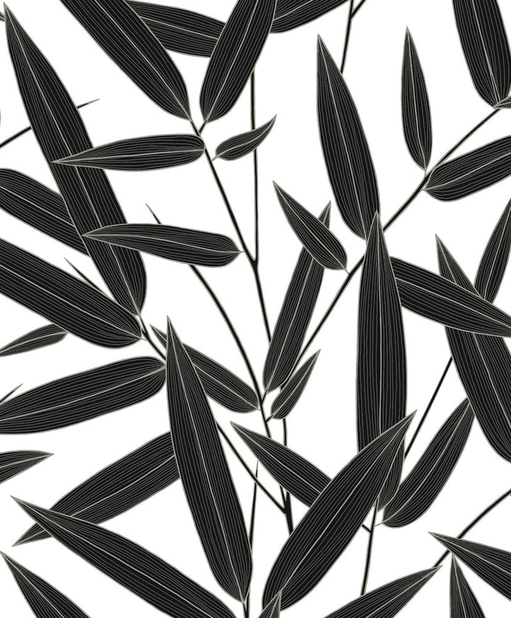 Leaf Branch Trail Ebony by Seabrook Wallpaper NextWall Peel & Stick Netherlands 31.35 25.2" 20.9" - Fabric Carolina -