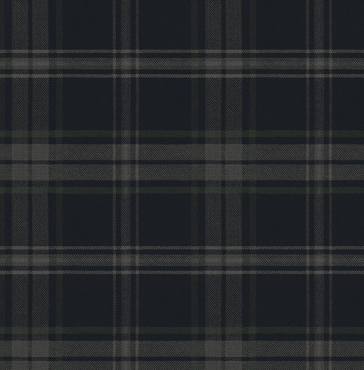 Sennehill Plaid Dark Blue & Evergreen by Seabrook Wallpaper NextWall Peel & Stick United States 30.75 10.43" 20.5" - Fabric Carolina -
