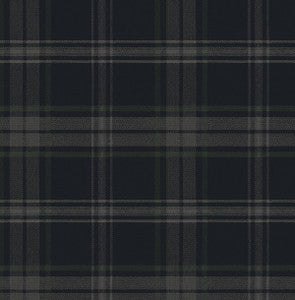 Sennehill Plaid Dark Blue & Evergreen by Seabrook Wallpaper