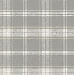 Sennehill Plaid Daydream Grey by Seabrook Wallpaper