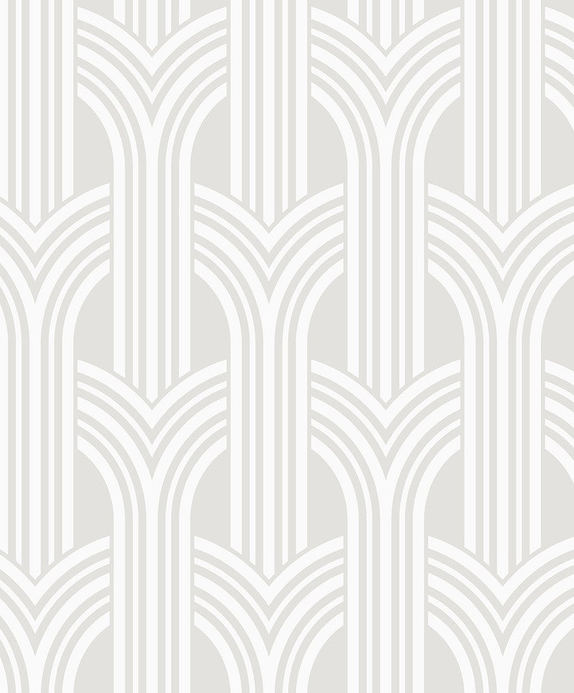 Geometric Arches Pearl by Seabrook Wallpaper NextWall Peel & Stick Netherlands 31.35 6.3" 20.9" - Fabric Carolina -