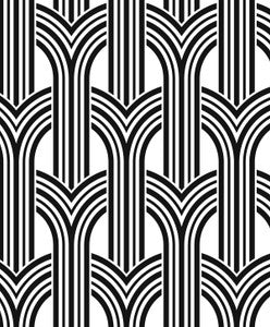 Geometric Arches Ebony & Lace by Seabrook Wallpaper