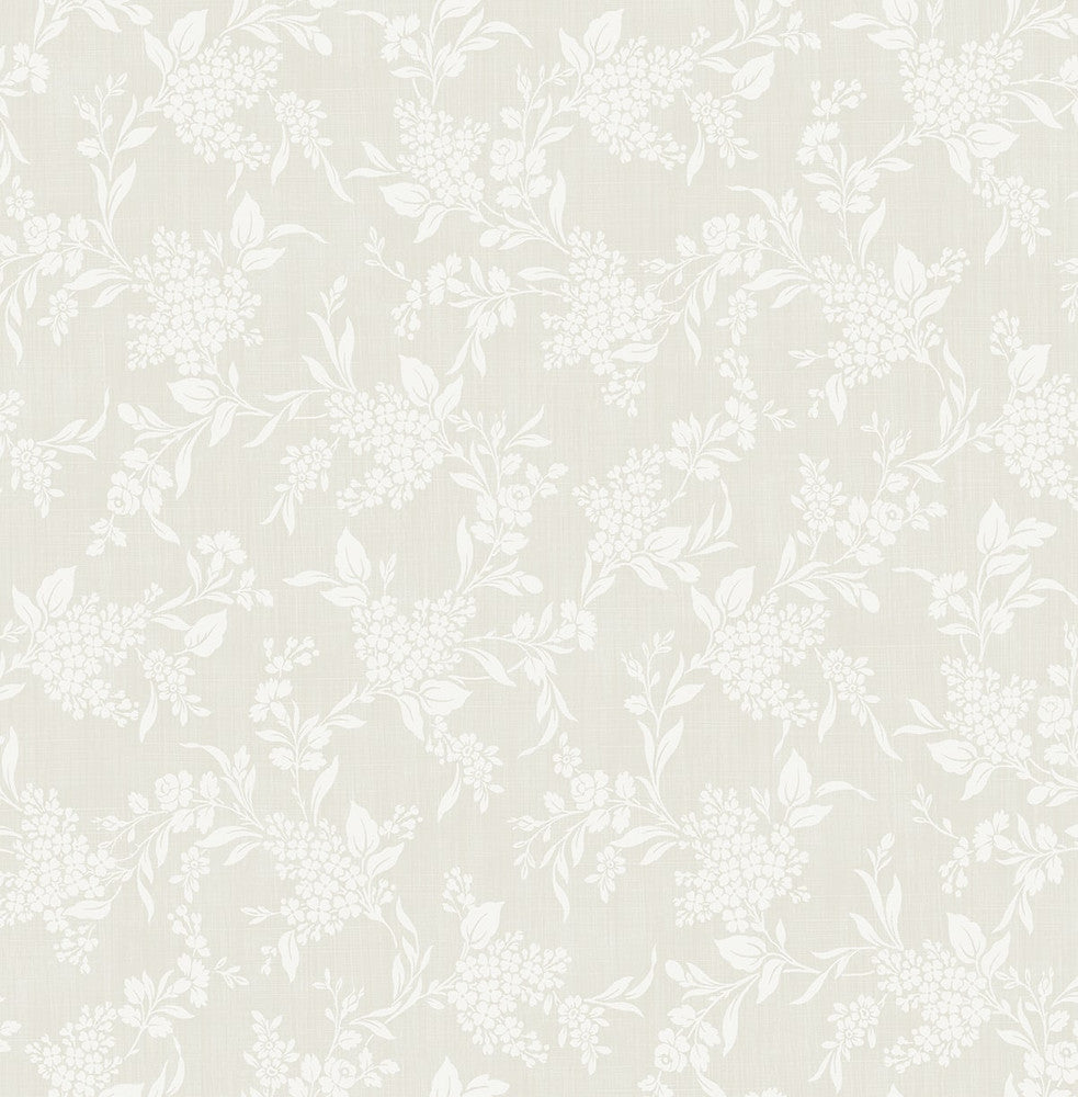 Tonal Floral Neutral by Seabrook Wallpaper NextWall Peel & Stick United States 30.75 20.87" 20.5" - Fabric Carolina -