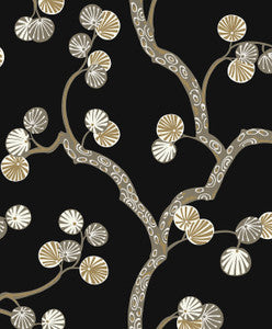 Woodland Whimsy Ebony & Gold by Seabrook Wallpaper