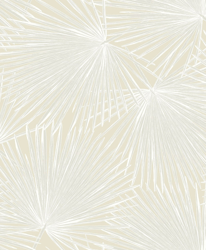 Palmate Leaf Frond Pearl by Seabrook Wallpaper NextWall Peel & Stick Netherlands 31.35 25.2" 20.9" - Fabric Carolina -