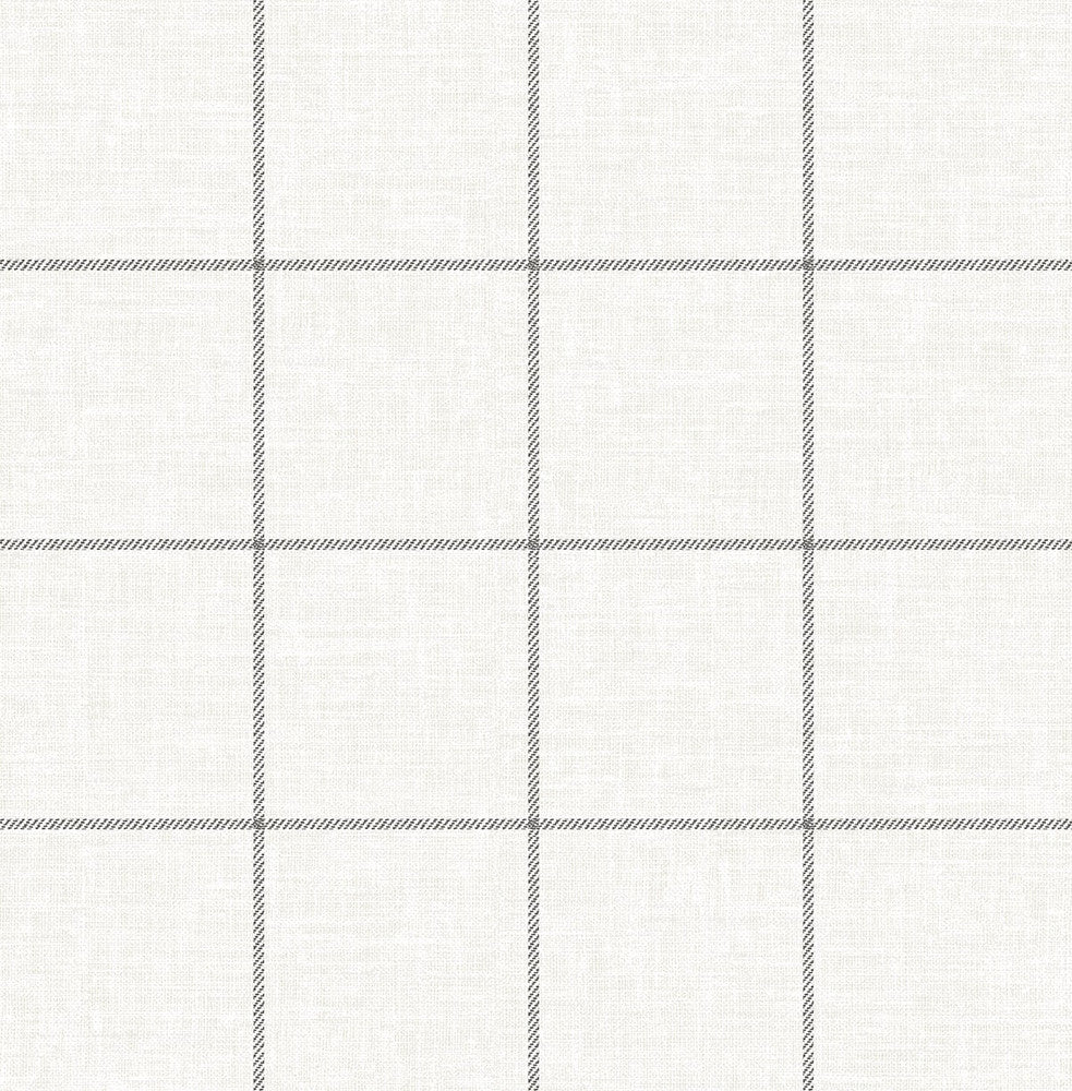 Classic Striped Check Charcoal & Linen by Seabrook Wallpaper NextWall Peel & Stick United States 30.75 5.2" 20.5" - Fabric Carolina -